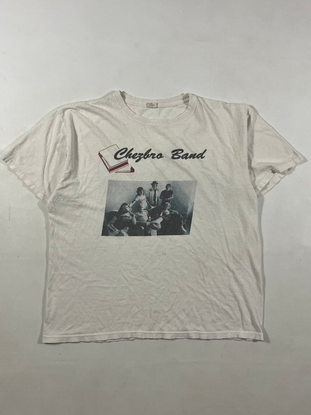 Vintage Chezbro Band Trails Nightwatch Benefit Photo Band Tee White